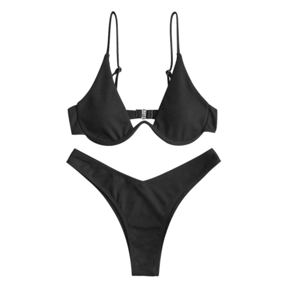 ZAFUL Ribbed High Leg Underwire Bikini - Picture 5 of 5